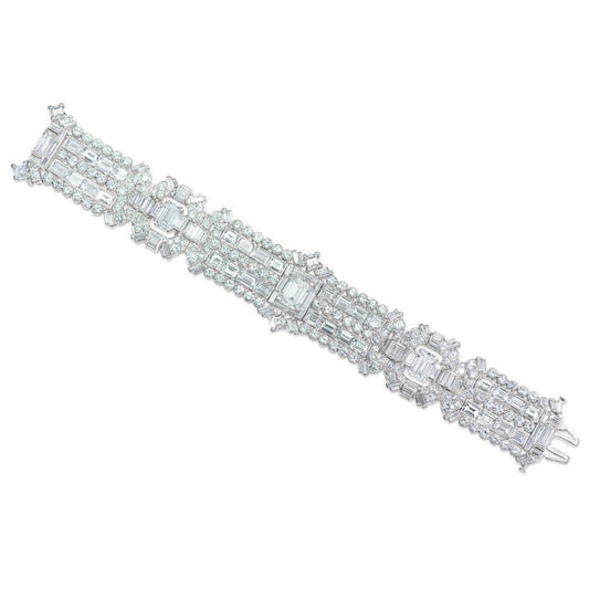 Art Deco Platinum Diamond Bracelet front