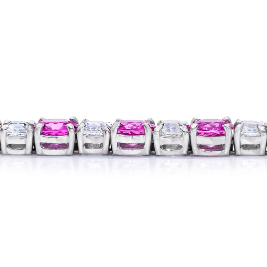 Contemporary Platinum Sapphire & Diamond Bracelet side