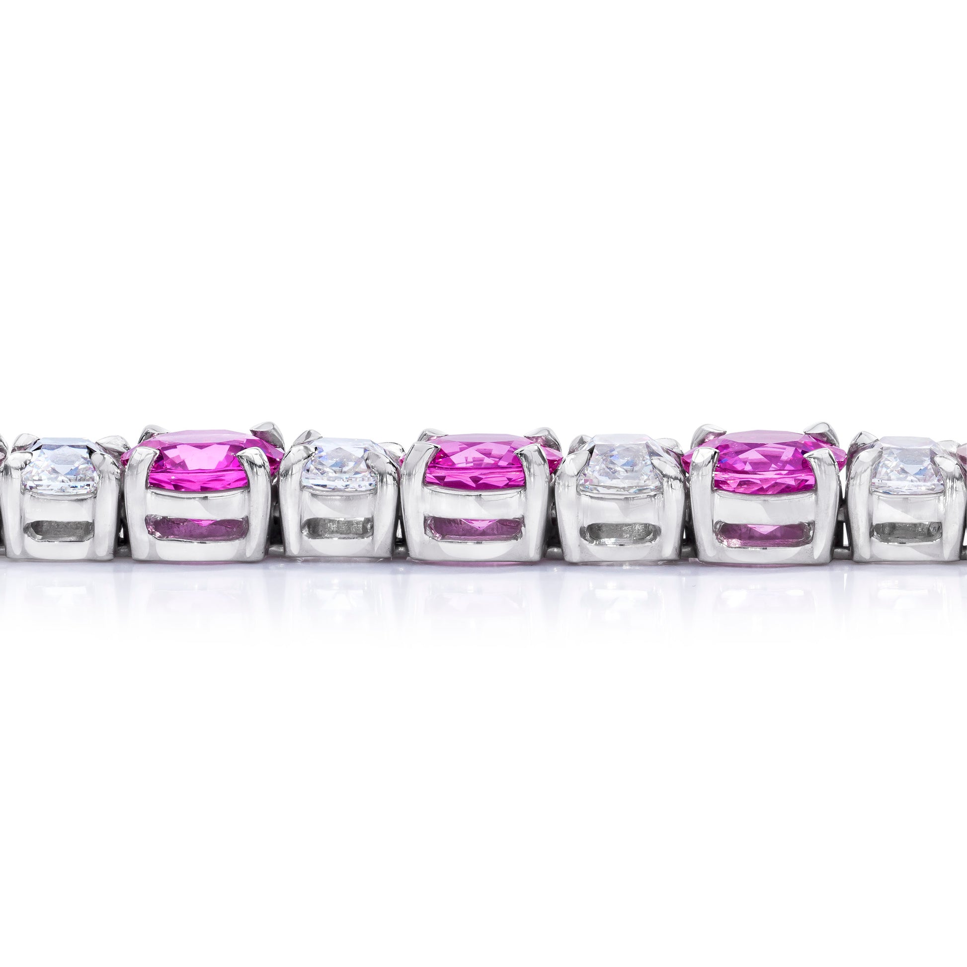 Contemporary Platinum Sapphire & Diamond Bracelet side