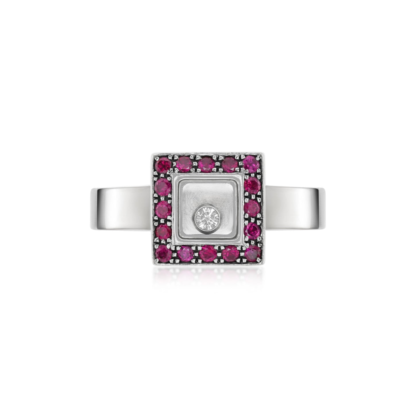 Chopard Post-1980s 18KT White Gold Ruby & Diamond Ring front
