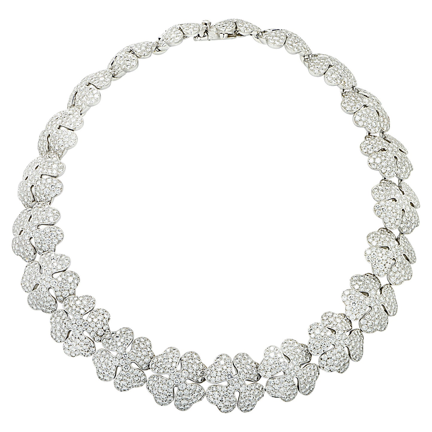 Cartier Post-1980s 18KT White Gold Diamond Necklace & Bracelet Set necklace