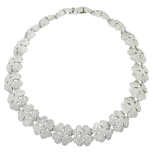 Cartier Post-1980s 18KT White Gold Diamond Necklace & Bracelet Set necklace