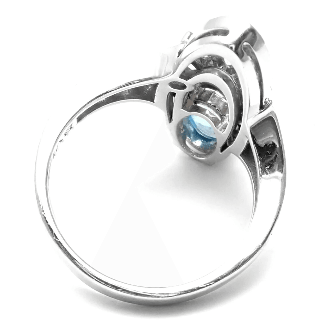 Bulgari Post-1980s 18KT White Gold Diamond & Topaz Elysia Ring back