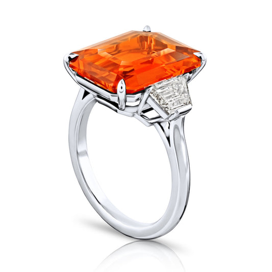 Contemporary Platinum Sapphire & Diamond Ring side