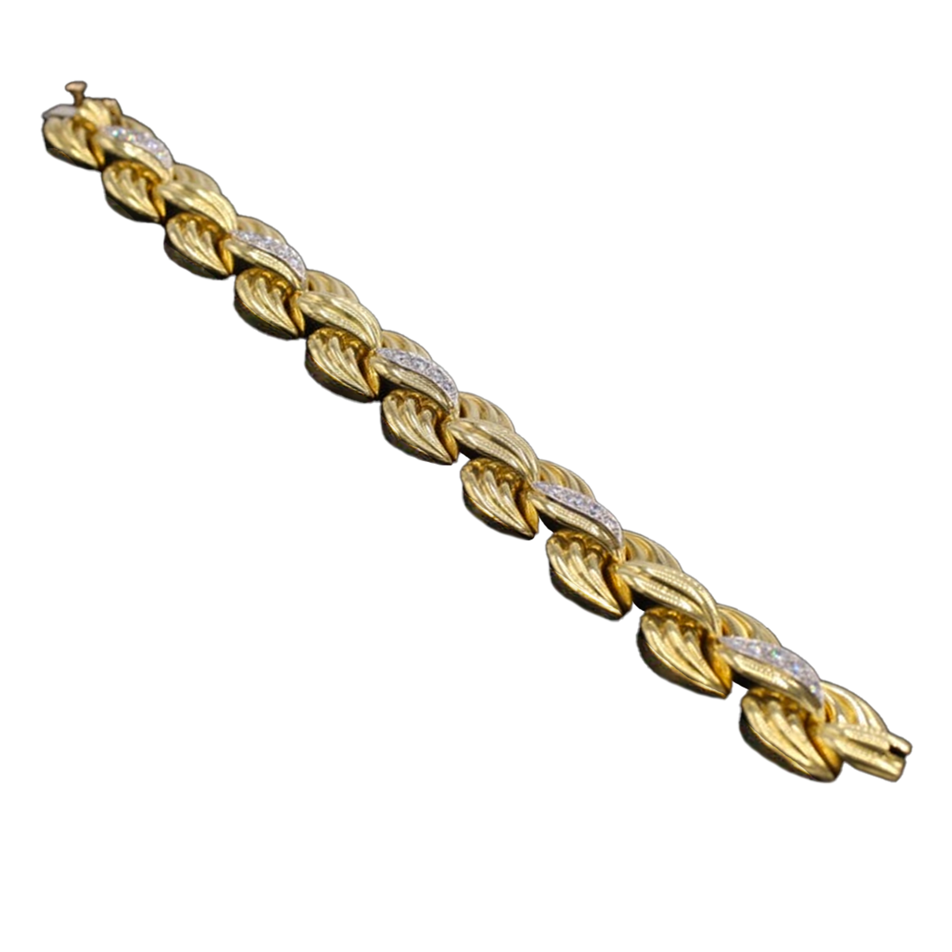 Van Cleef & Arpels 1960s Diamond 18 Karat Yellow Bracelet front