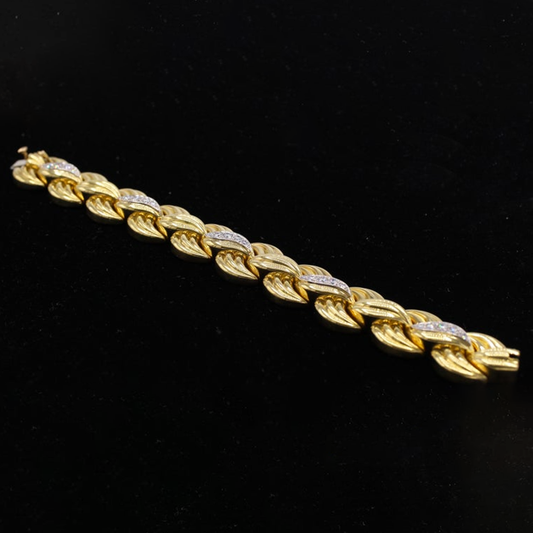 Van Cleef & Arpels 1960s Diamond 18 Karat Yellow Bracelet front
