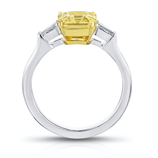 Contemporary Platinum & 18KT Yellow Gold Sapphire & Diamond Ring profile