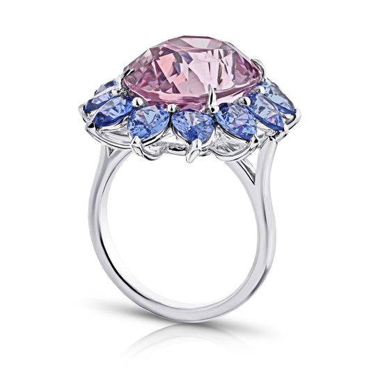 Contemporary Platinum Sapphire Ring side