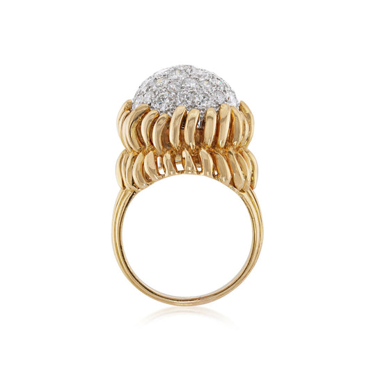 Van Cleef & Arpels Paris 1950s 18KT Yellow Gold Diamond Ring profile
