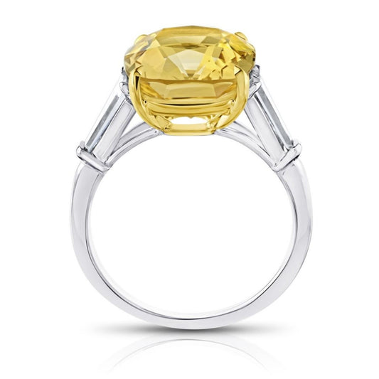 Contemporary Platinum Sapphire & Diamond Ring profile