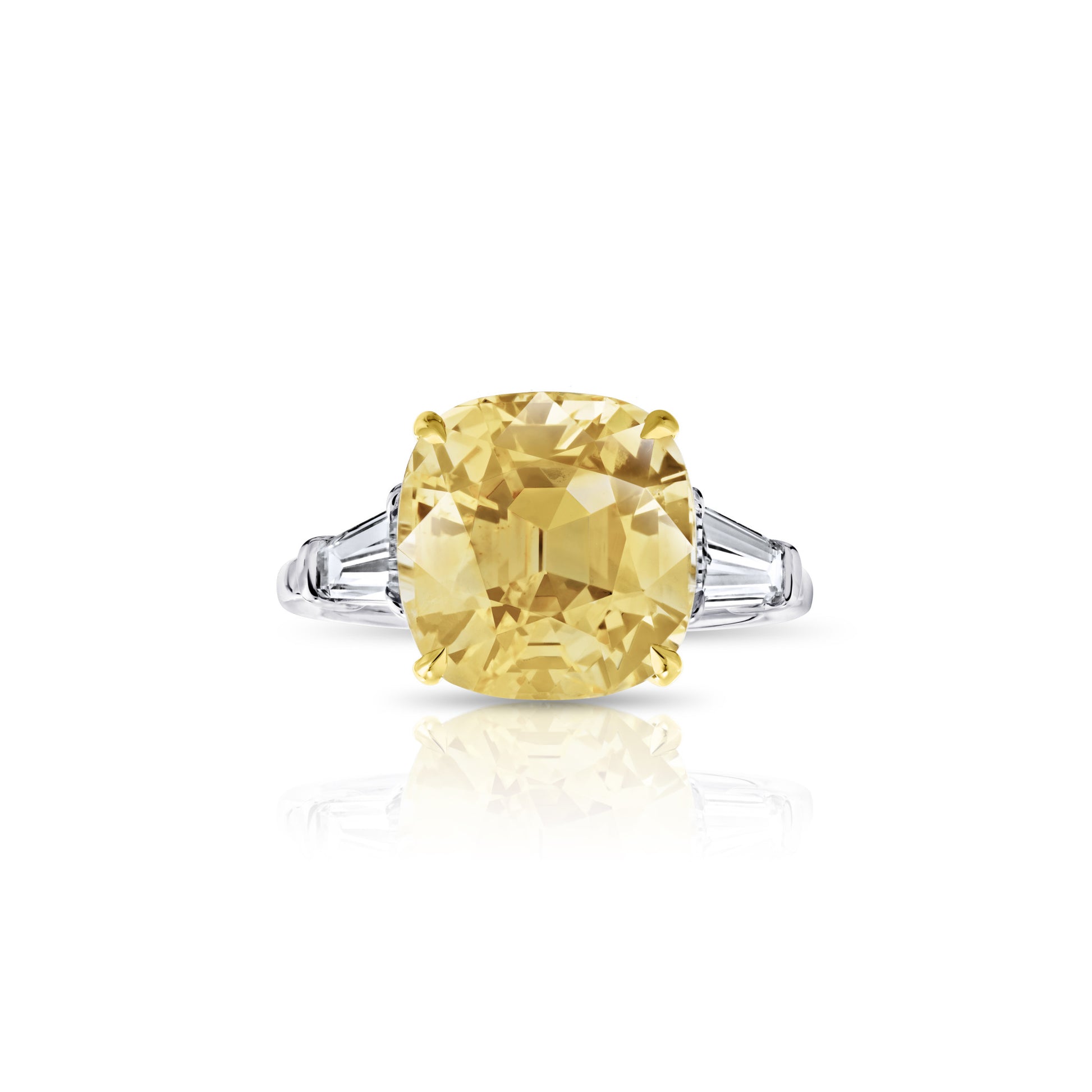 Contemporary Platinum Sapphire & Diamond Ring front
