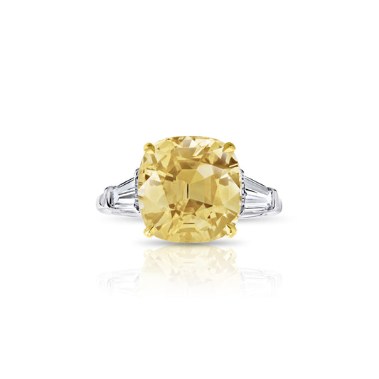 Contemporary Platinum Sapphire & Diamond Ring front