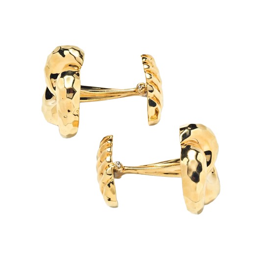 Henry Dunay 1990s 18KT Yellow Gold Knot Cufflinks side