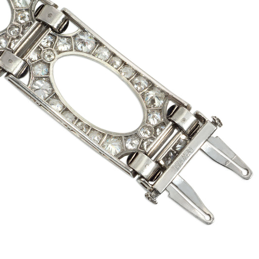 Mauboussin Paris Art Deco Platinum Diamond & Enamel Bracelet number