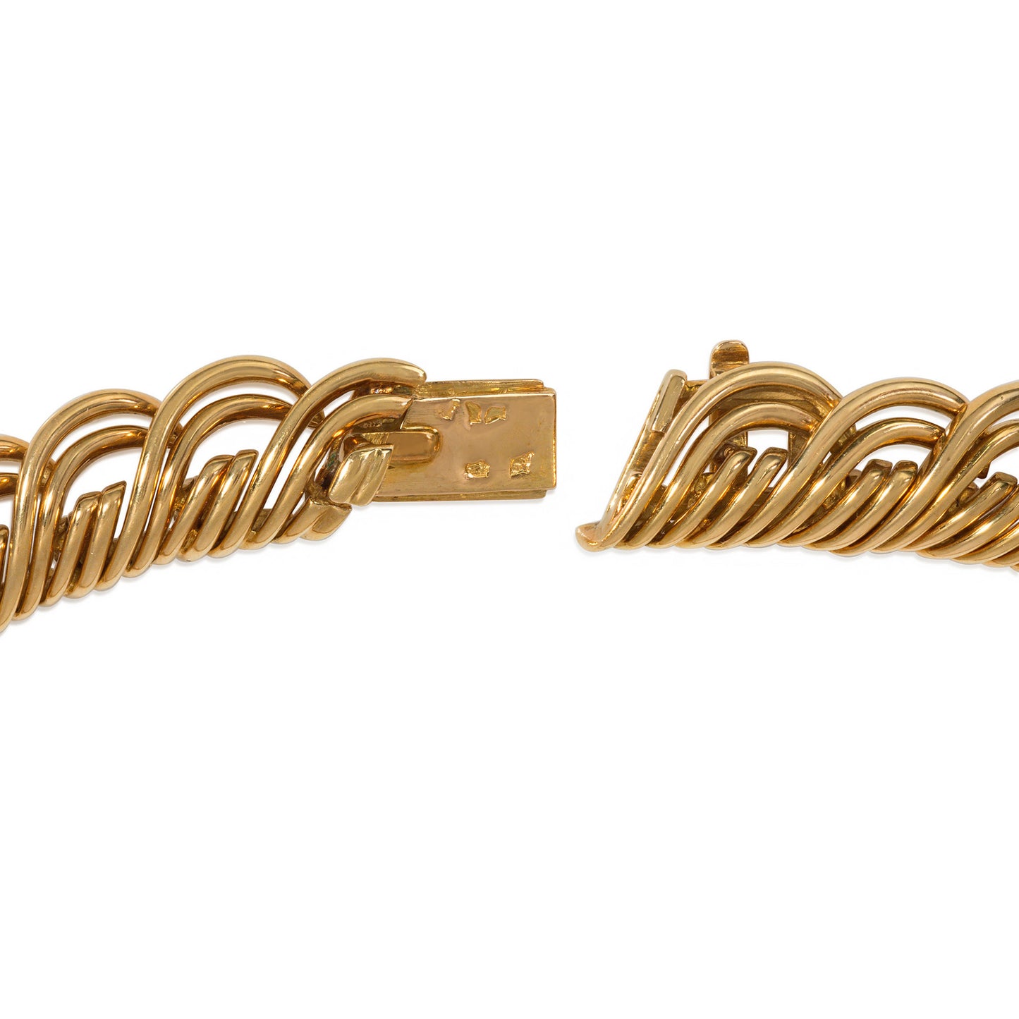 Cartier Paris 1950s Platinum & 18KT Yellow Gold Diamond Necklace clasp