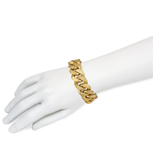 Mellerio Paris Retro 18KT Yellow Gold Curblink Bracelet on wrist