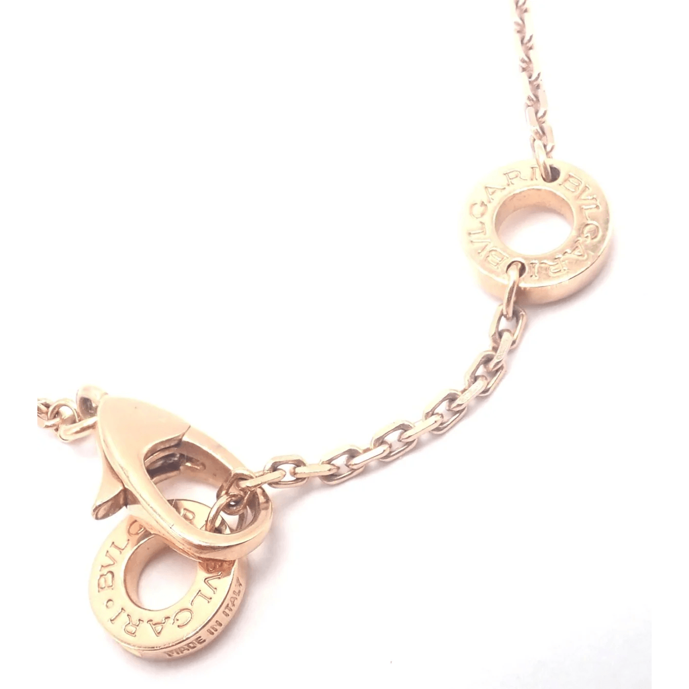 Bulgari Italy Post-1980s 18KT Rose Gold Diamond Diva Dream Necklace clasp