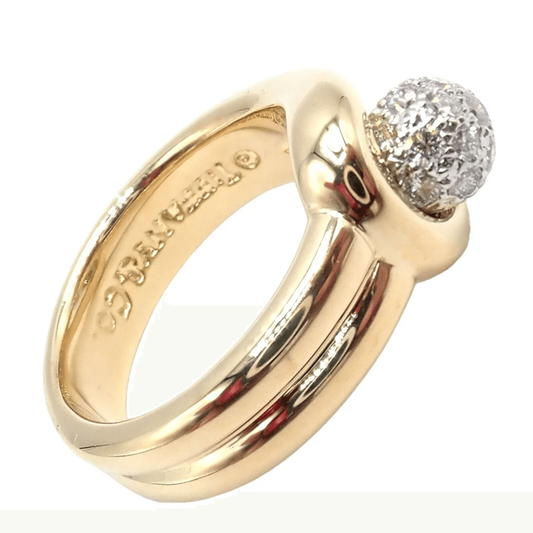 Tiffany & Co. Post-1980s Platinum & 18KT Yellow Gold Diamond Ring side