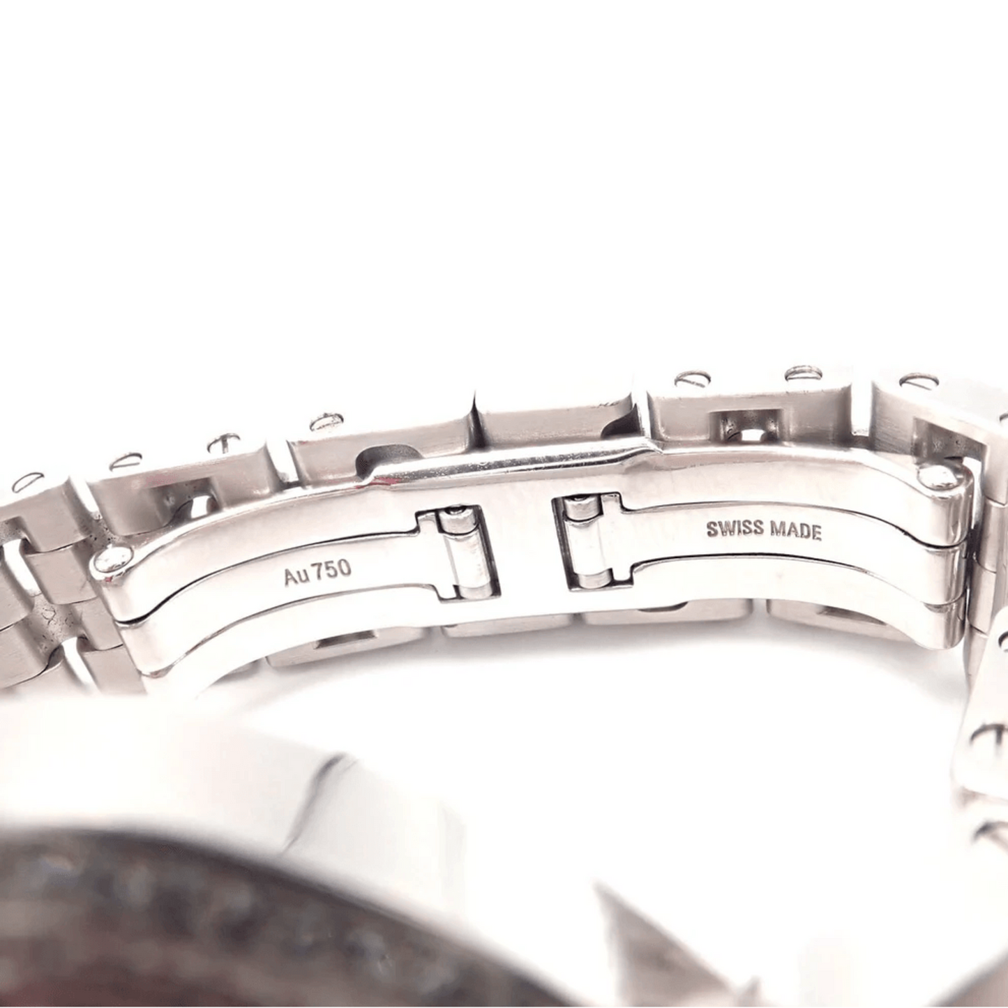 Cartier Post-1980s 18KT White Gold Diamond Delices de Cartier Watch Bracelet close-up details