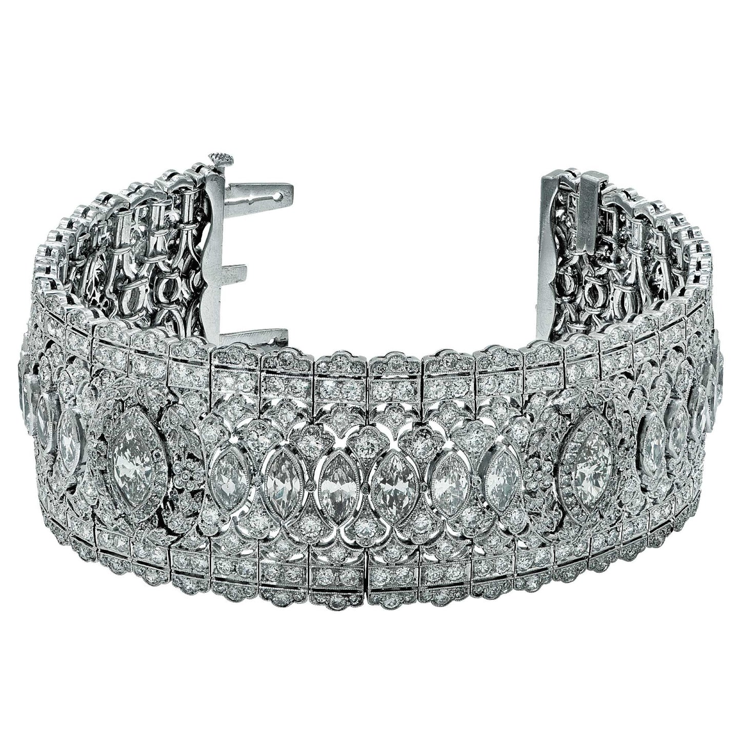 Art Deco Platinum Diamond Bracelet front