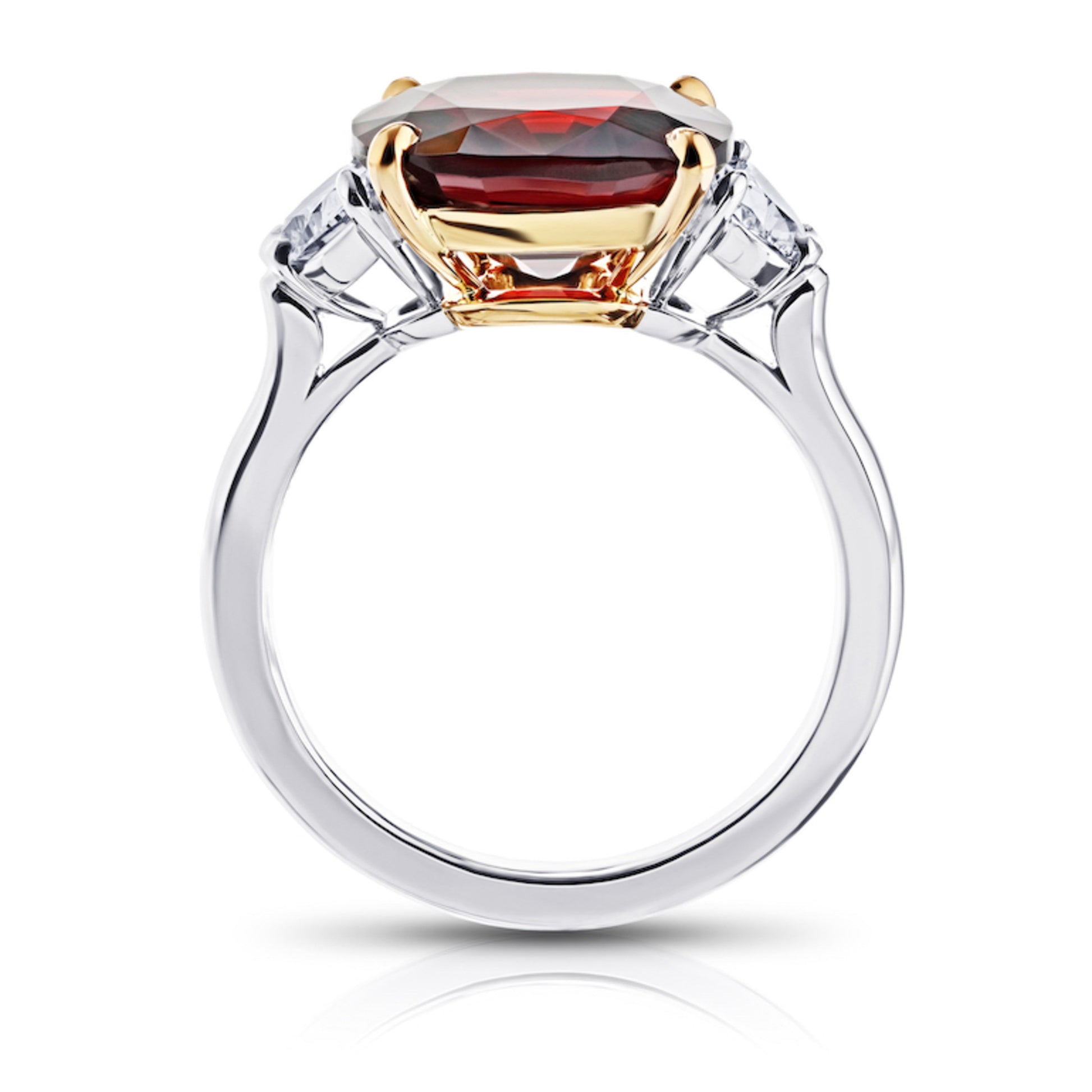Contemporary Platinum Spinel & Diamond Ring profile