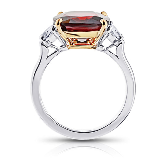 Contemporary Platinum Spinel & Diamond Ring profile