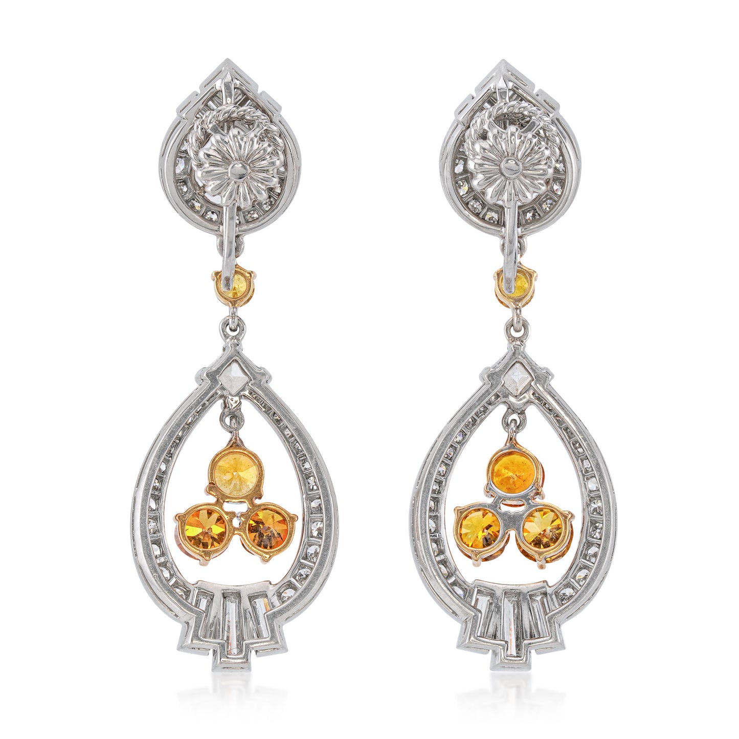 Tiffany & Co. Art Deco Palladium Diamond Earrings back