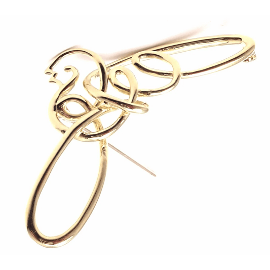 Tiffany & Co. 1980s 18KT Yellow Gold Dove Brooch front