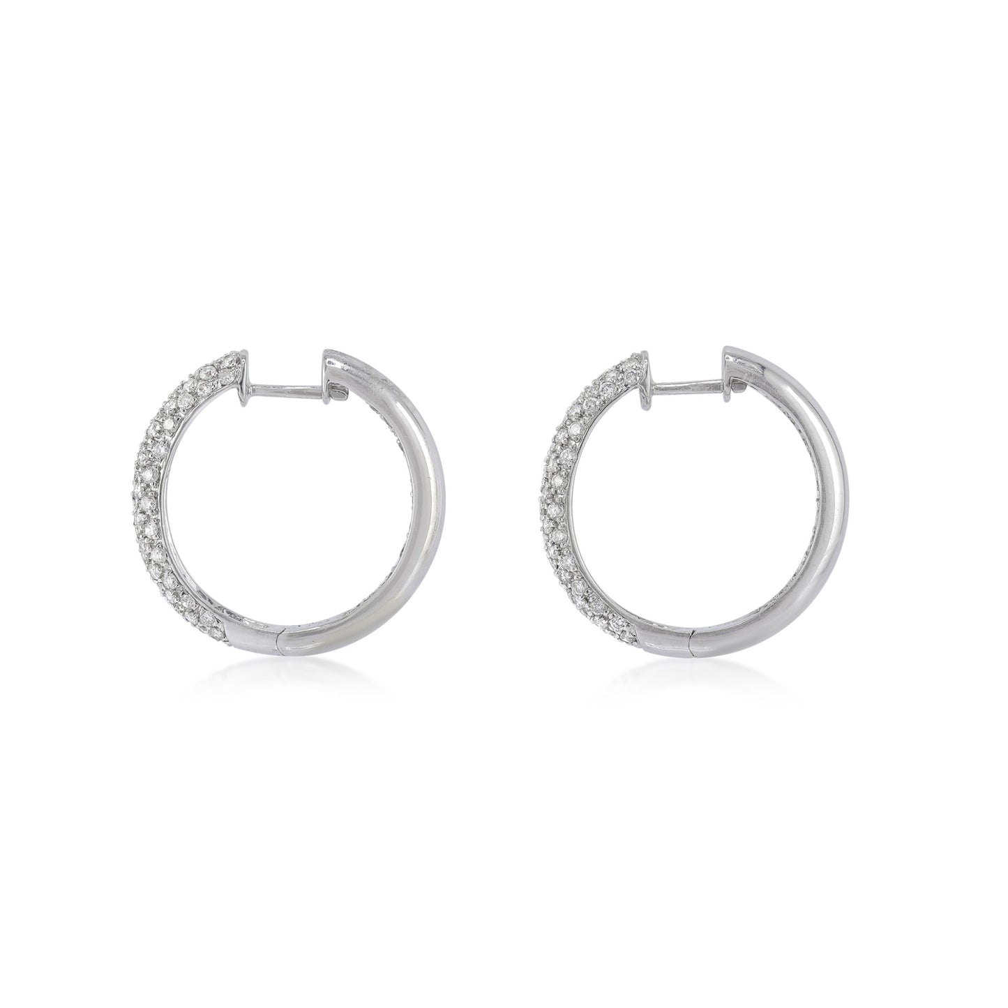 Post-1980s 18KT White Gold Diamond Earrings profile