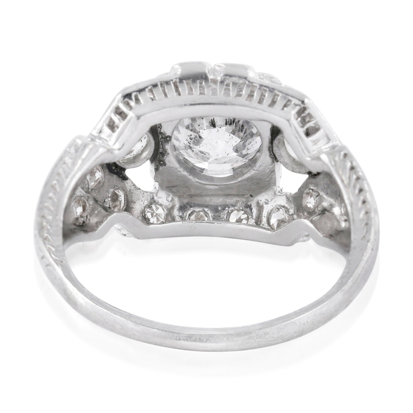 Art Deco Platinum Diamond Ring back