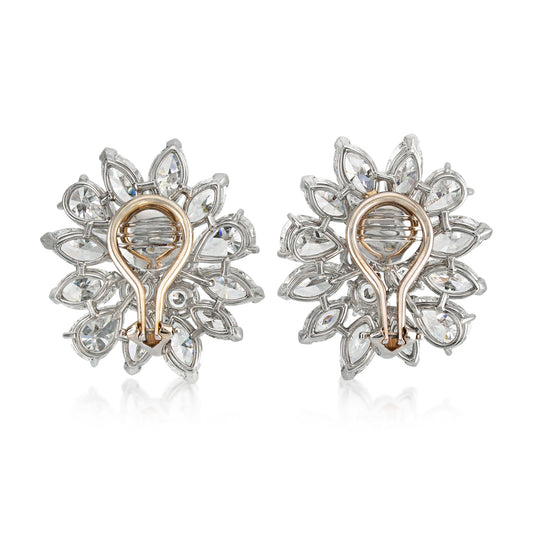 1960s Platinum Diamond Earrings back