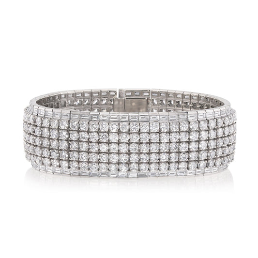 1980s 18KT White Gold Diamond Bracelet front