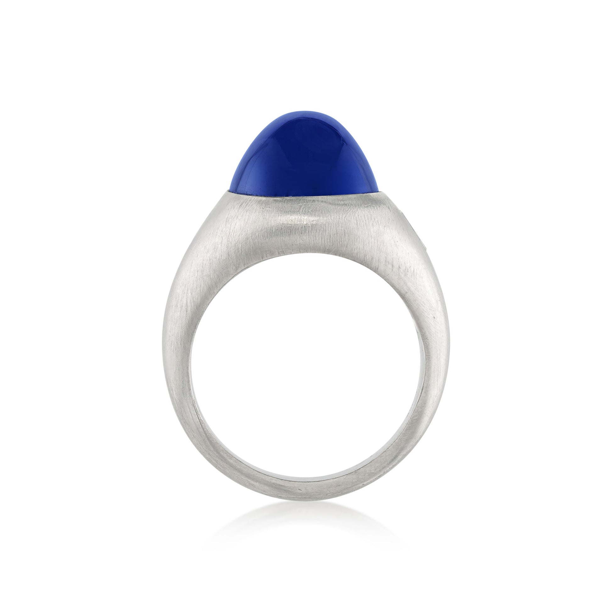 1950s Platinum Sapphire & Diamond Ring profile