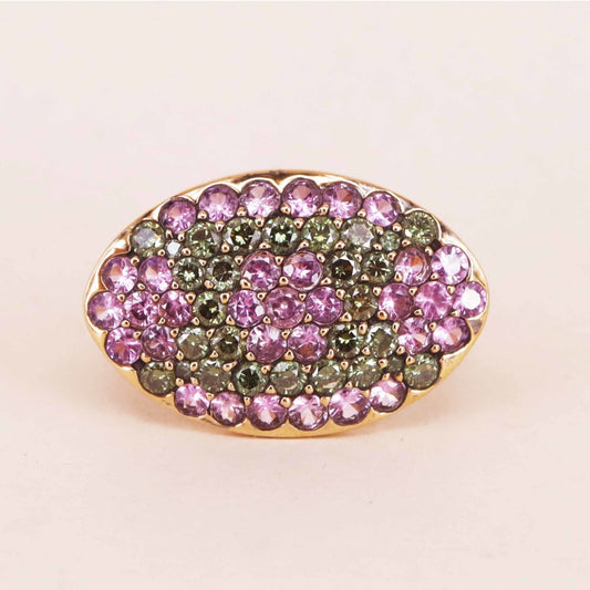 Contemporary 18KT Yellow Gold Sapphire Ring front