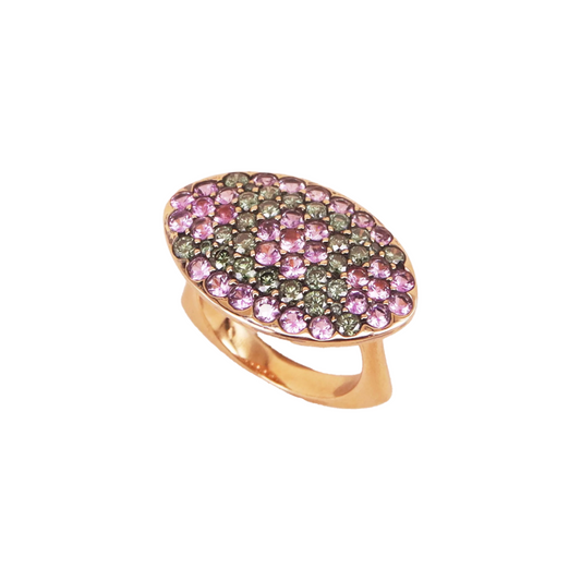 Contemporary 18KT Yellow Gold Sapphire Ring front