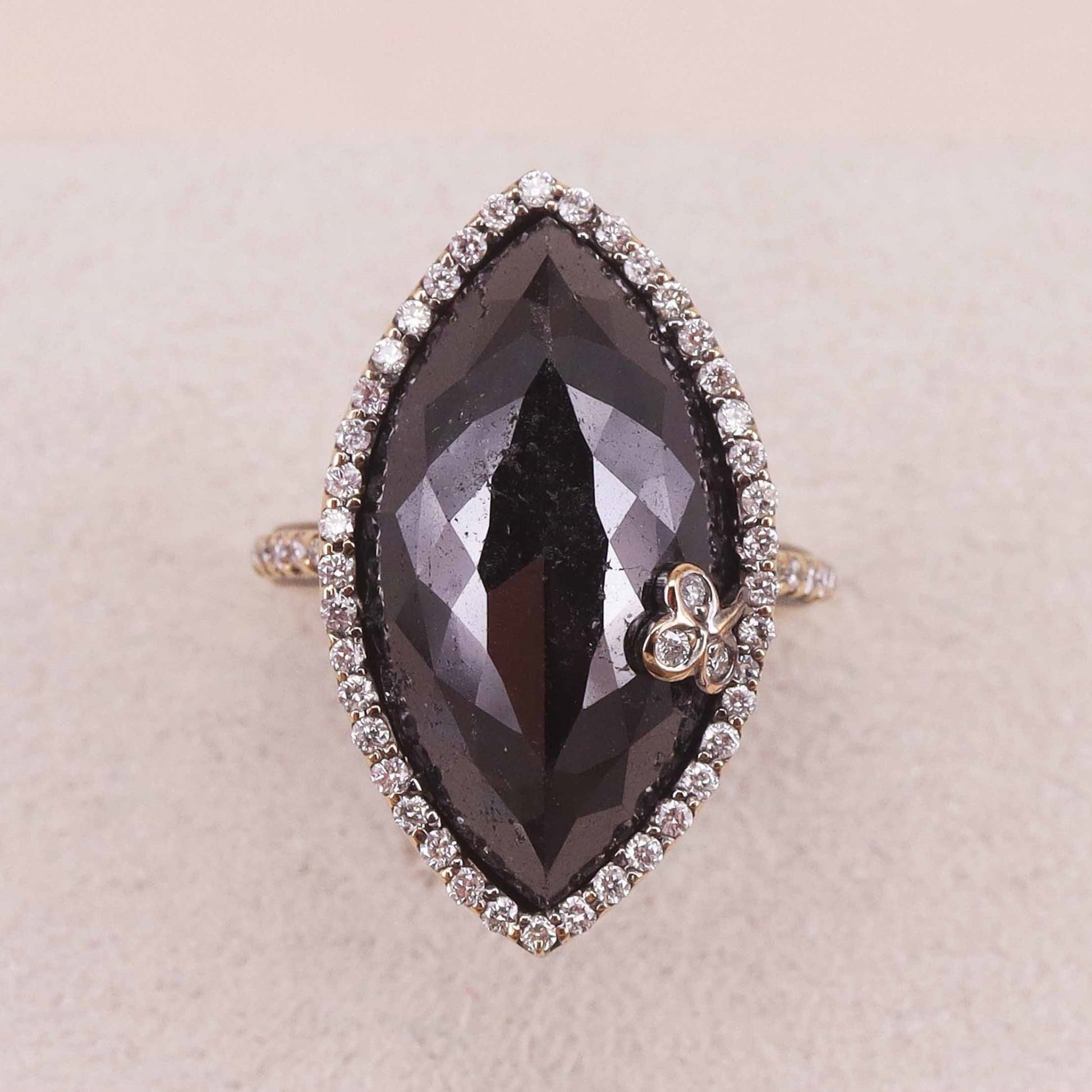 Contemporary 18KT Yellow Gold Diamond Ring front