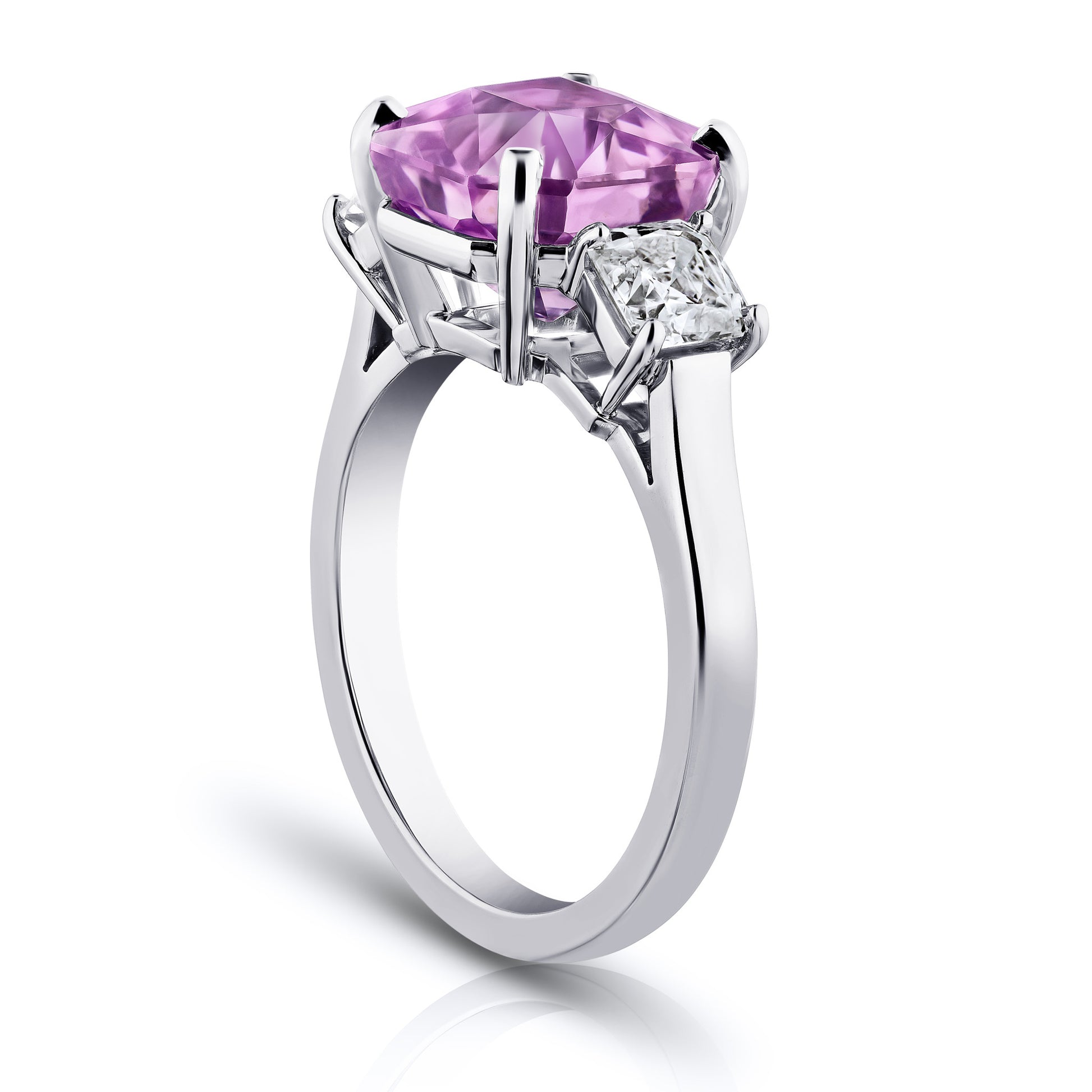 Contemporary Platinum Sapphire & Diamond Ring side