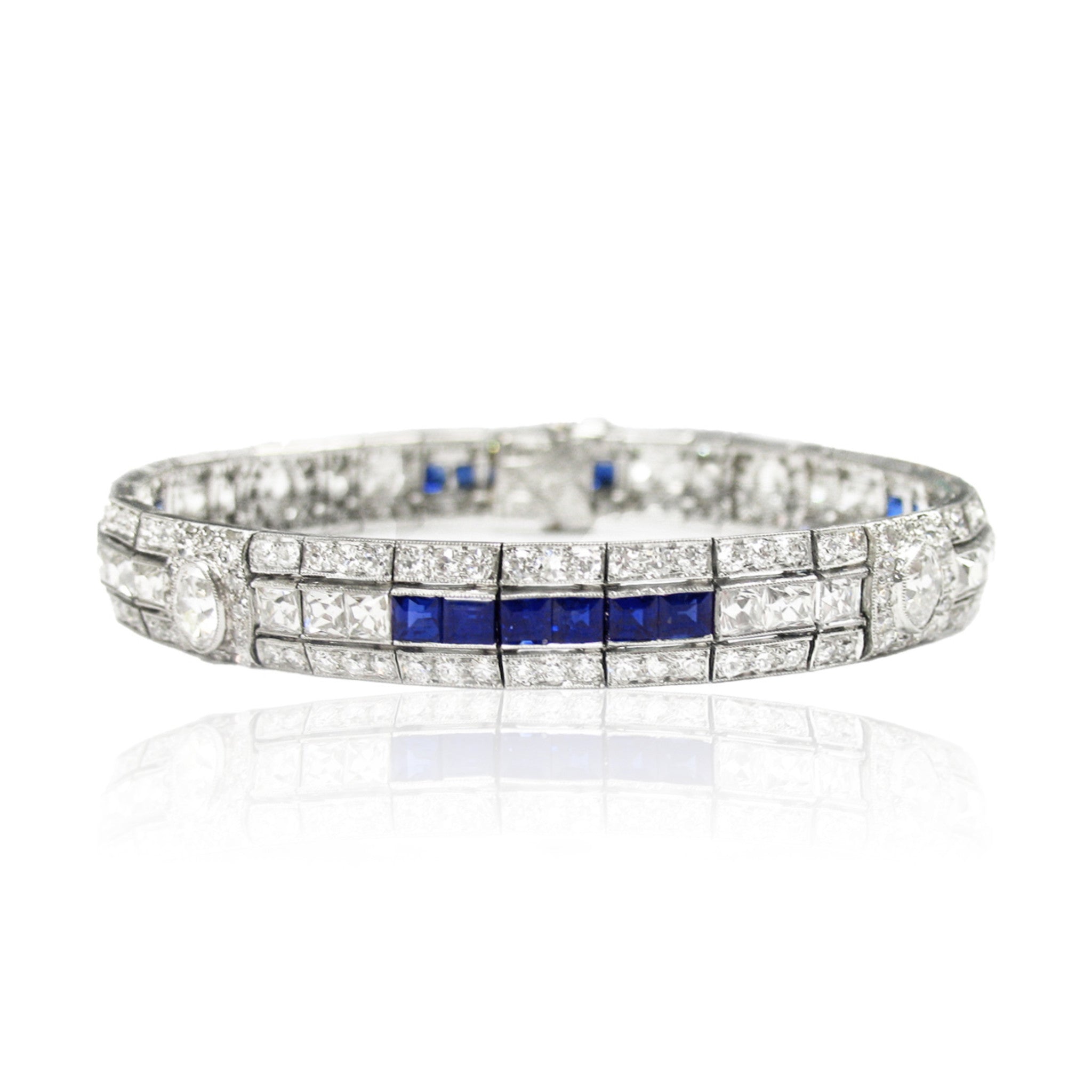 Tiffany & Co. Art Deco Platinum Sapphire & Diamond Bracelet