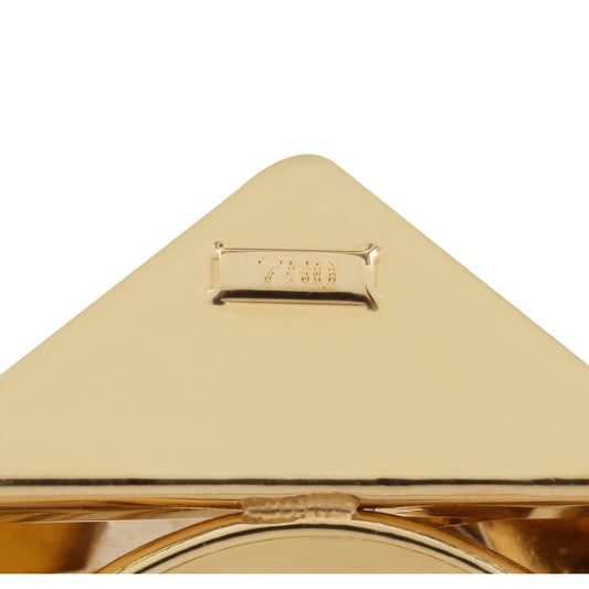 1980s 18KT Yellow Gold "Origami" Bracelet & Ring Set ring hallmarks