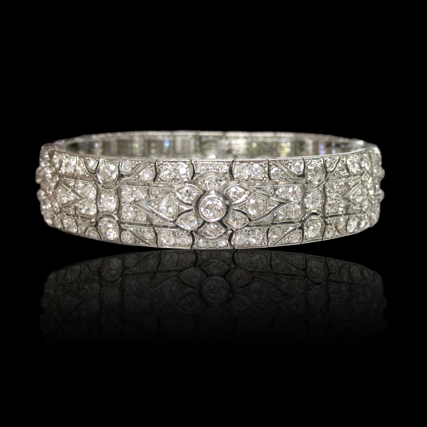 Art Deco Platinum Diamond Bracelet front