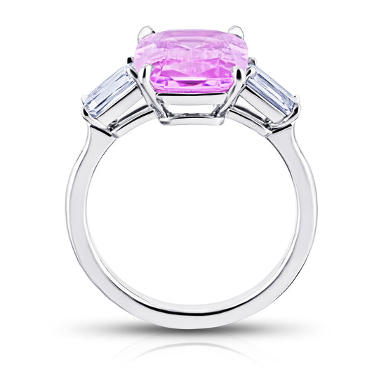 Contemporary Platinum Sapphire & Diamond Ring profile