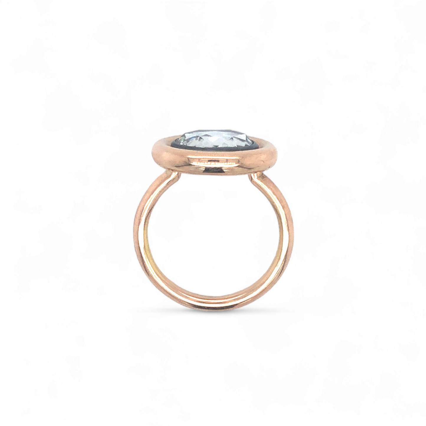 Post-1980s Silver & 18KT Rose Gold Diamond Ring profile