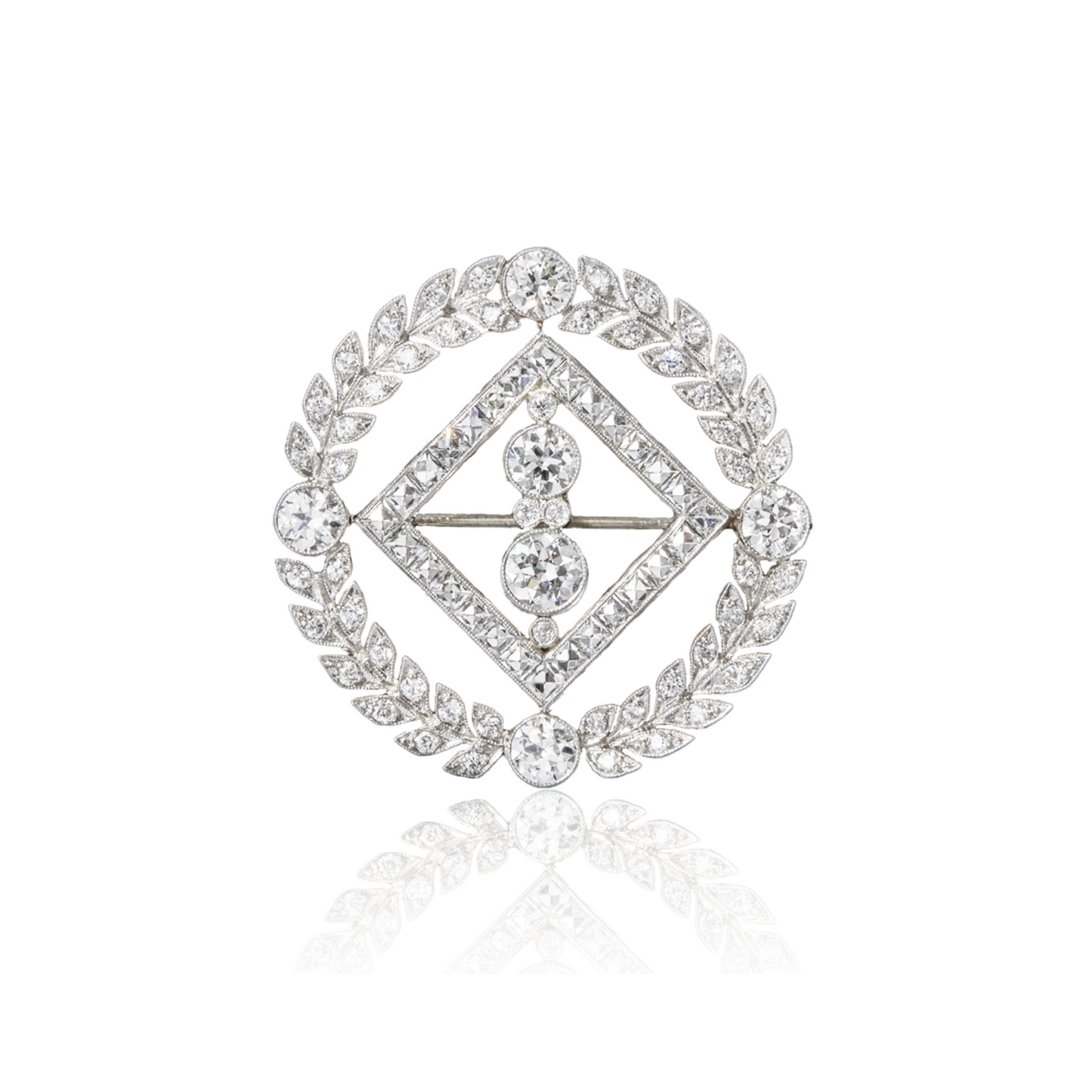 Edwardian Platinum Diamond Brooch front