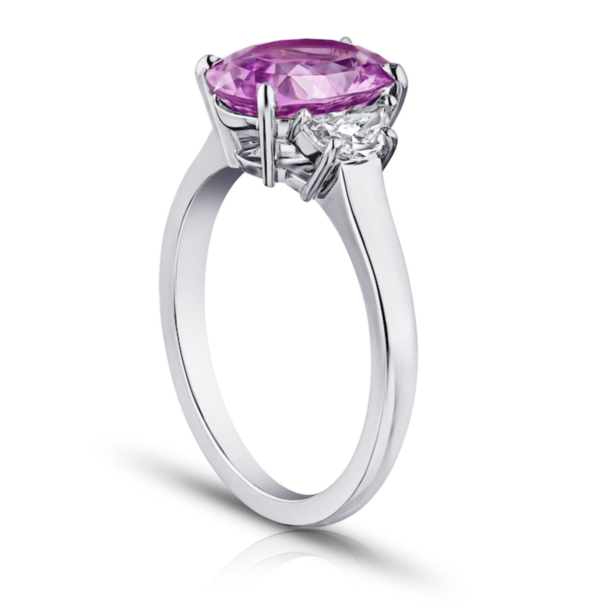 Contemporary Platinum Sapphire & Diamond Ring side