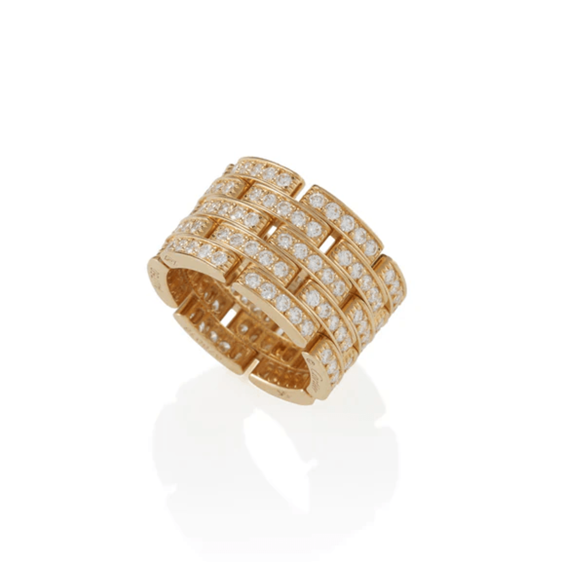 Cartier Paris Post-1980s 18KT Yellow Gold Diamond Panthère Ring front