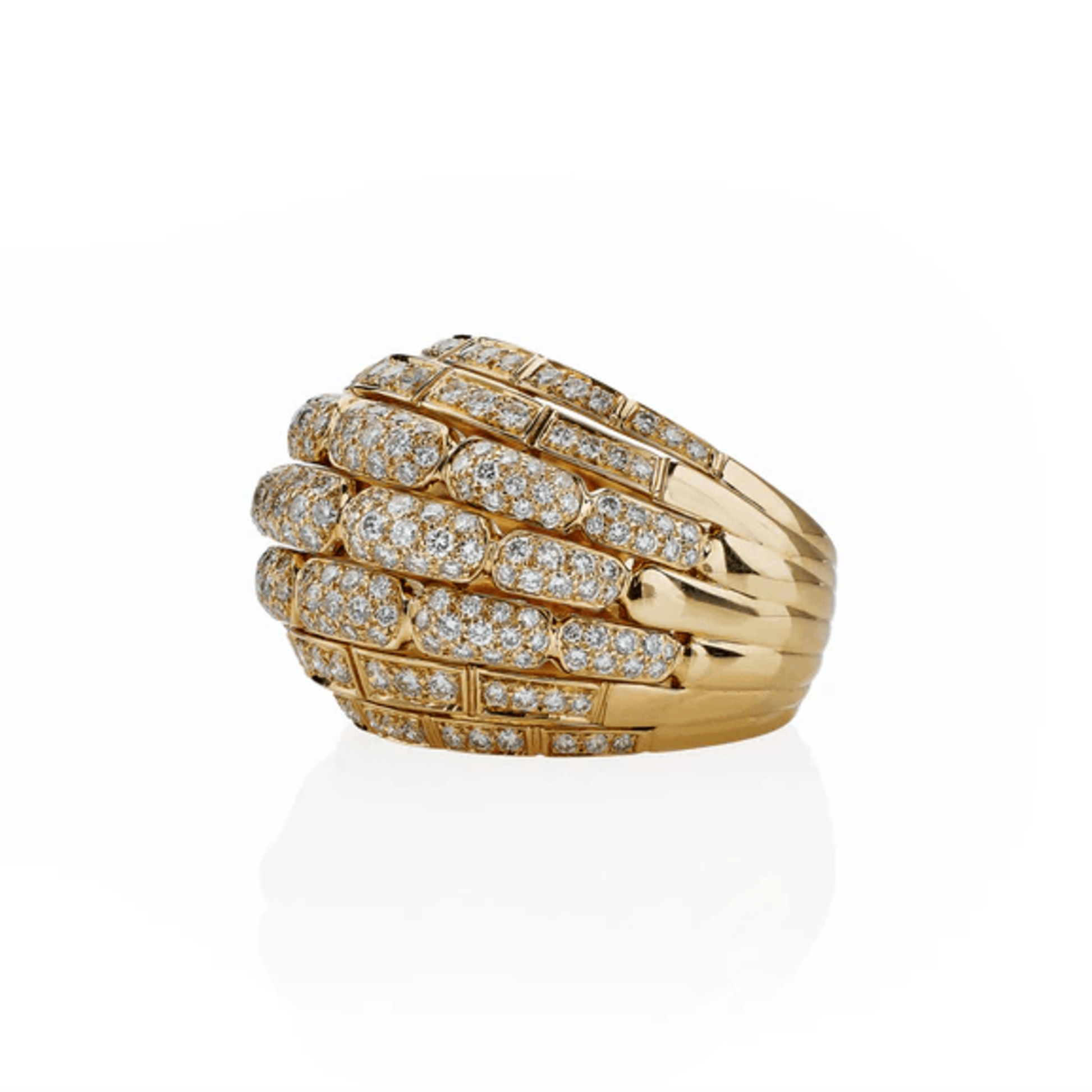 Cartier Paris Post-1980s 18KT Yellow Gold Diamond Maillon Panthère Ring side