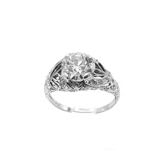 Art Deco Platinum Diamond Ring front