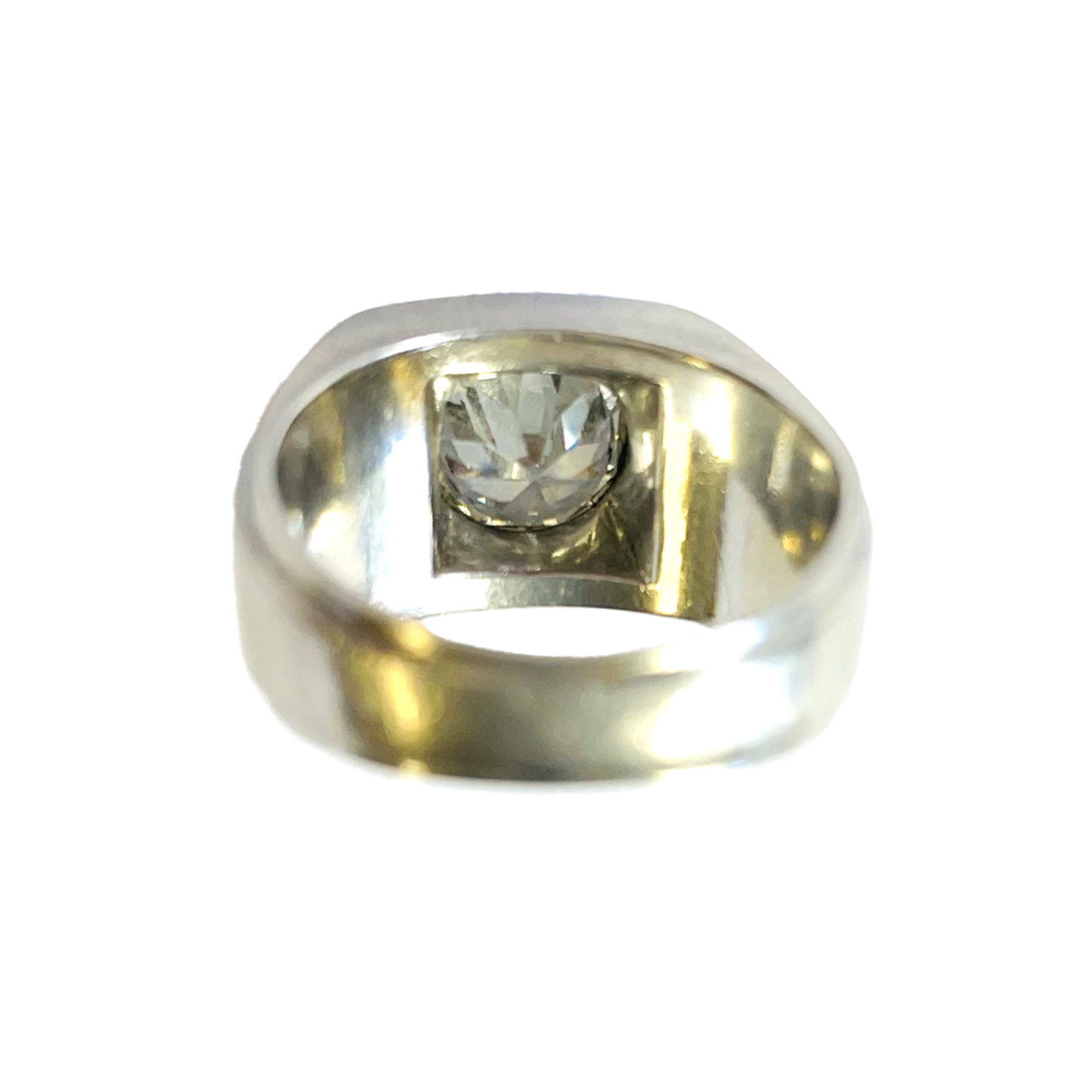French Art Deco Platinum Diamond Ring back