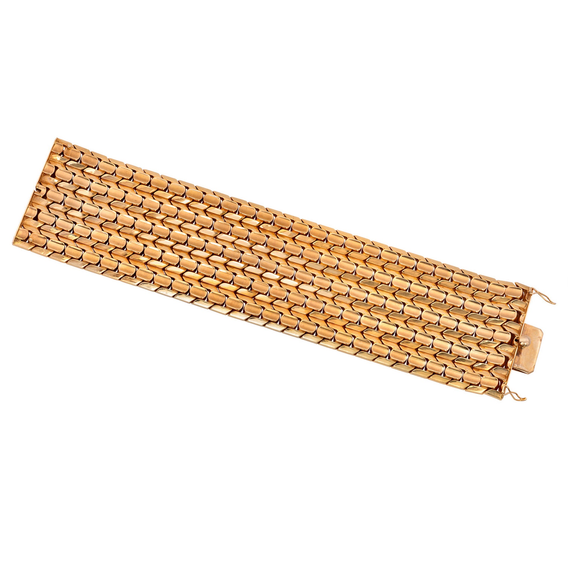 Italian 1950s 18KT Yellow Gold Bracelet back