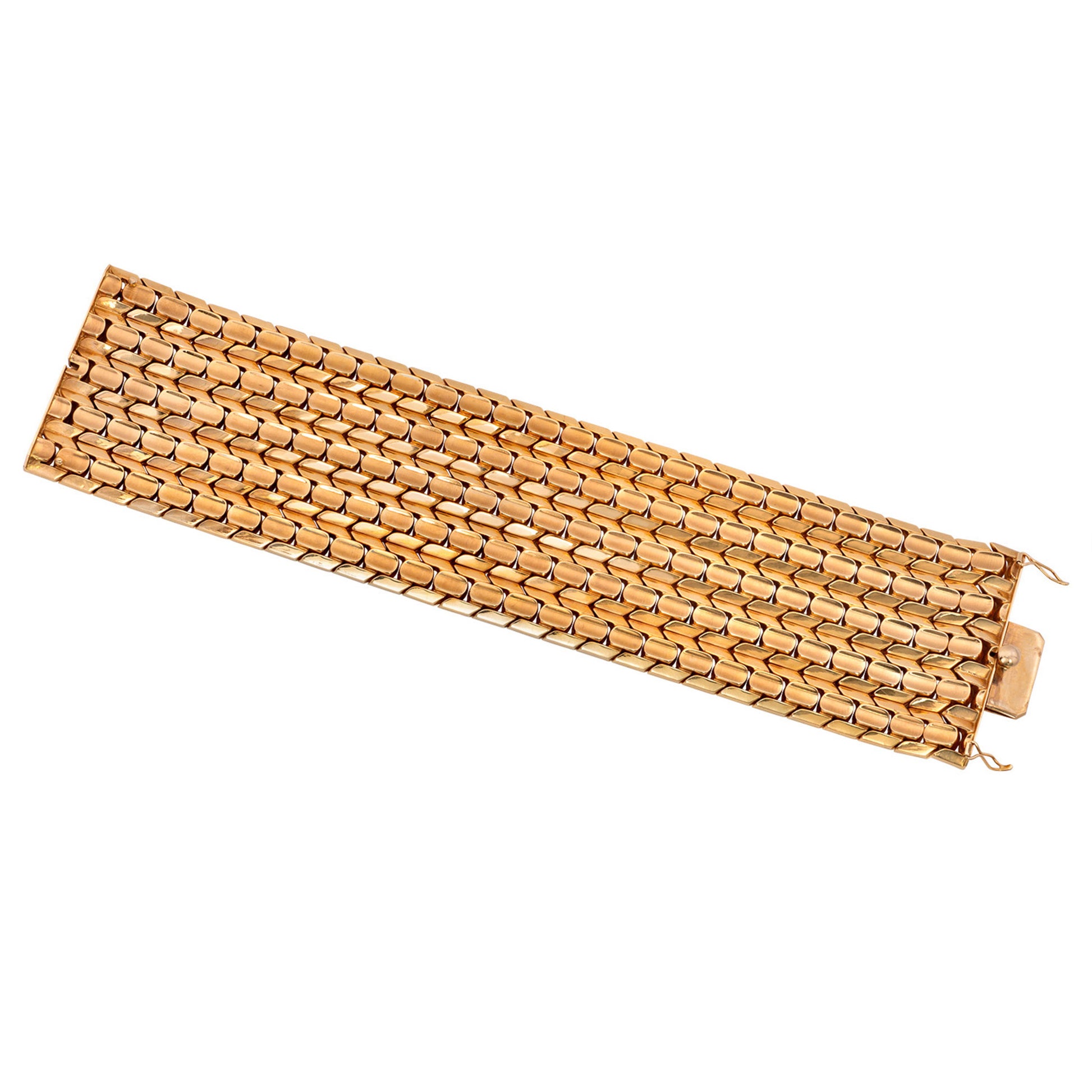 Italian 1950s 18KT Yellow Gold Bracelet back